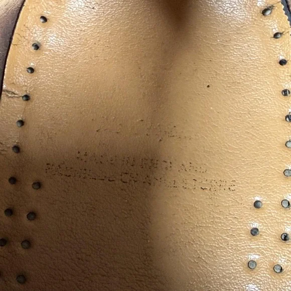 Vintage Dr Martens Shoes Mens 10 Black Leather Derby 8053 Made In England - Picture 6 of 12